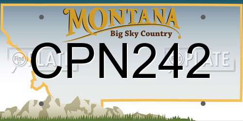 CPN242 Montana License Plate