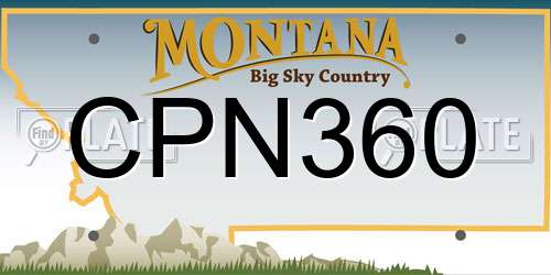CPN360 Montana License Plate