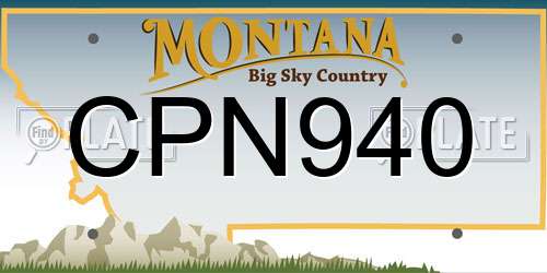 CPN940 Montana License Plate