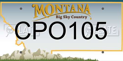 CPO105 Montana License Plate