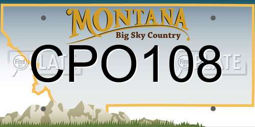 CPO108 Montana License Plate
