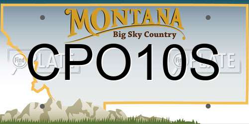 CPO10S Montana License Plate