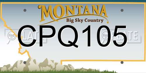 CPQ105 Montana License Plate