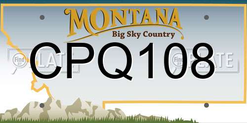 CPQ108 Montana License Plate