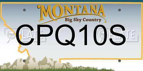 CPQ10S Montana License Plate