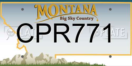 CPR771 Montana License Plate