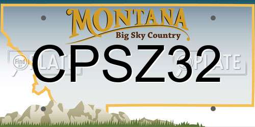 CPSZ32 Montana License Plate