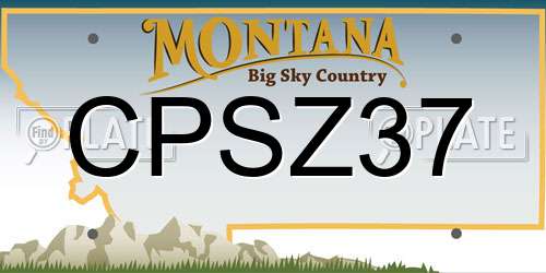 CPSZ37 Montana License Plate