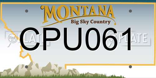 CPU061 Montana License Plate