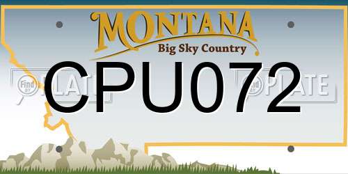 CPU072 Montana License Plate
