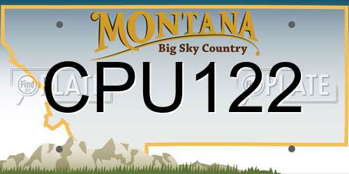 CPU122 Montana License Plate