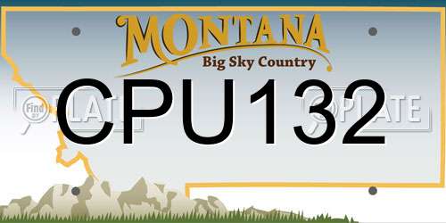 CPU132 Montana License Plate
