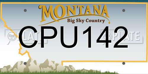 CPU142 Montana License Plate