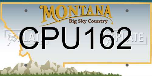 CPU162 Montana License Plate