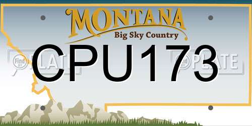 CPU173 Montana License Plate