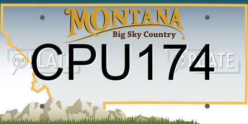 CPU174 Montana License Plate