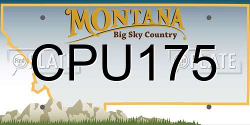 CPU175 Montana License Plate