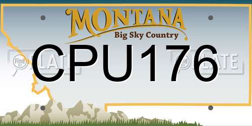 CPU176 Montana License Plate