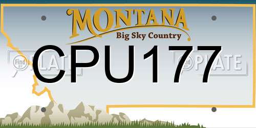 CPU177 Montana License Plate