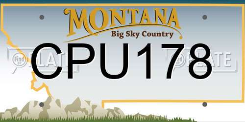CPU178 Montana License Plate