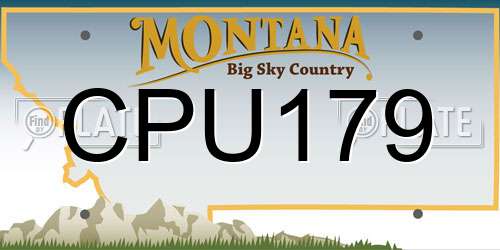 CPU179 Montana License Plate
