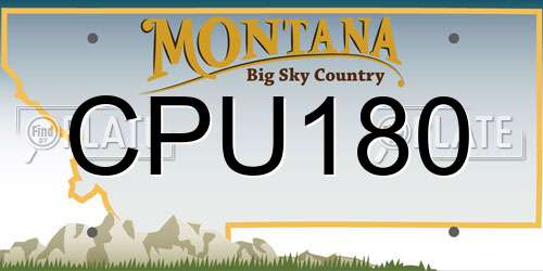 CPU180 Montana License Plate