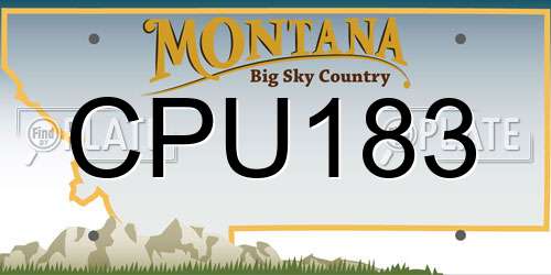 CPU183 Montana License Plate