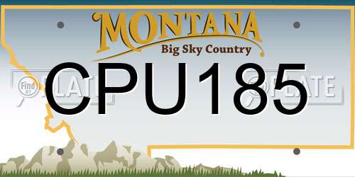 CPU185 Montana License Plate