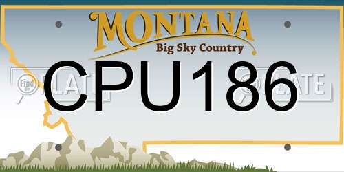 CPU186 Montana License Plate