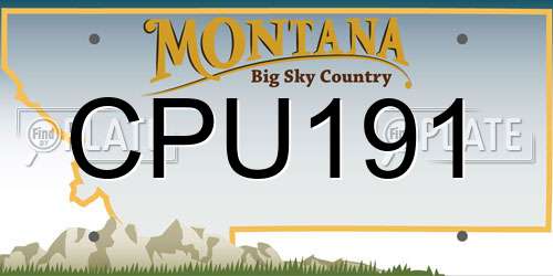 CPU191 Montana License Plate