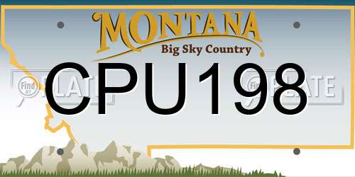 CPU198 Montana License Plate