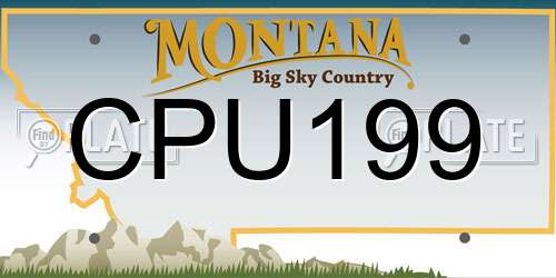 CPU199 Montana License Plate