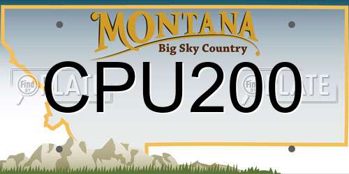 CPU200 Montana License Plate