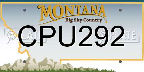 CPU292 Montana License Plate