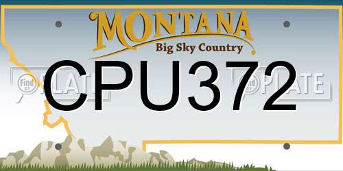 CPU372 Montana License Plate