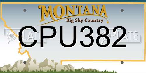 CPU382 Montana License Plate