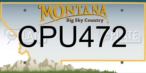 CPU472 Montana License Plate