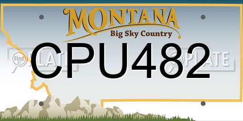 CPU482 Montana License Plate