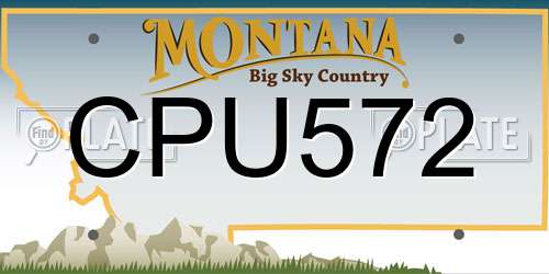 CPU572 Montana License Plate