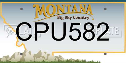 CPU582 Montana License Plate