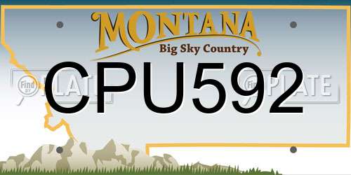 CPU592 Montana License Plate