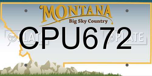 CPU672 Montana License Plate