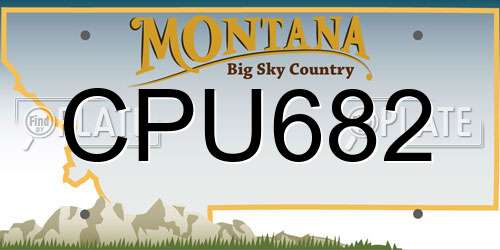 CPU682 Montana License Plate