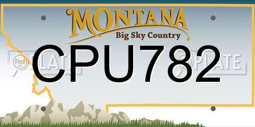 CPU782 Montana License Plate