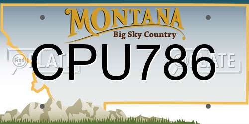 CPU786 Montana License Plate