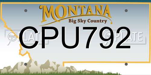 CPU792 Montana License Plate