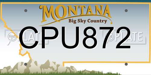CPU872 Montana License Plate