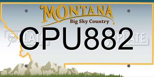 CPU882 Montana License Plate