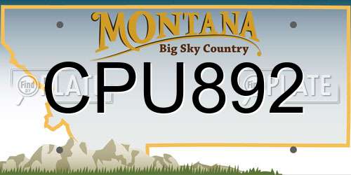 CPU892 Montana License Plate