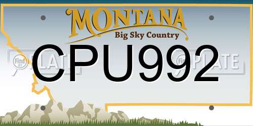 CPU992 Montana License Plate